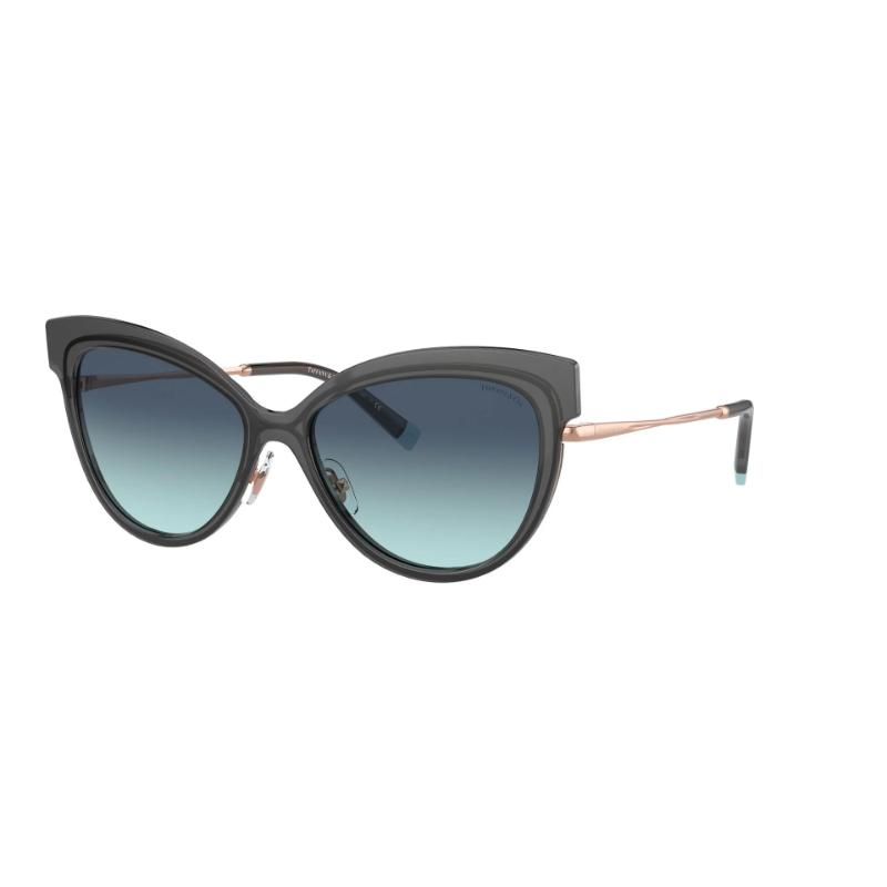 Tiffany & Co TF3076 Black Transparent Frame with Azure Gradient Blue Lens