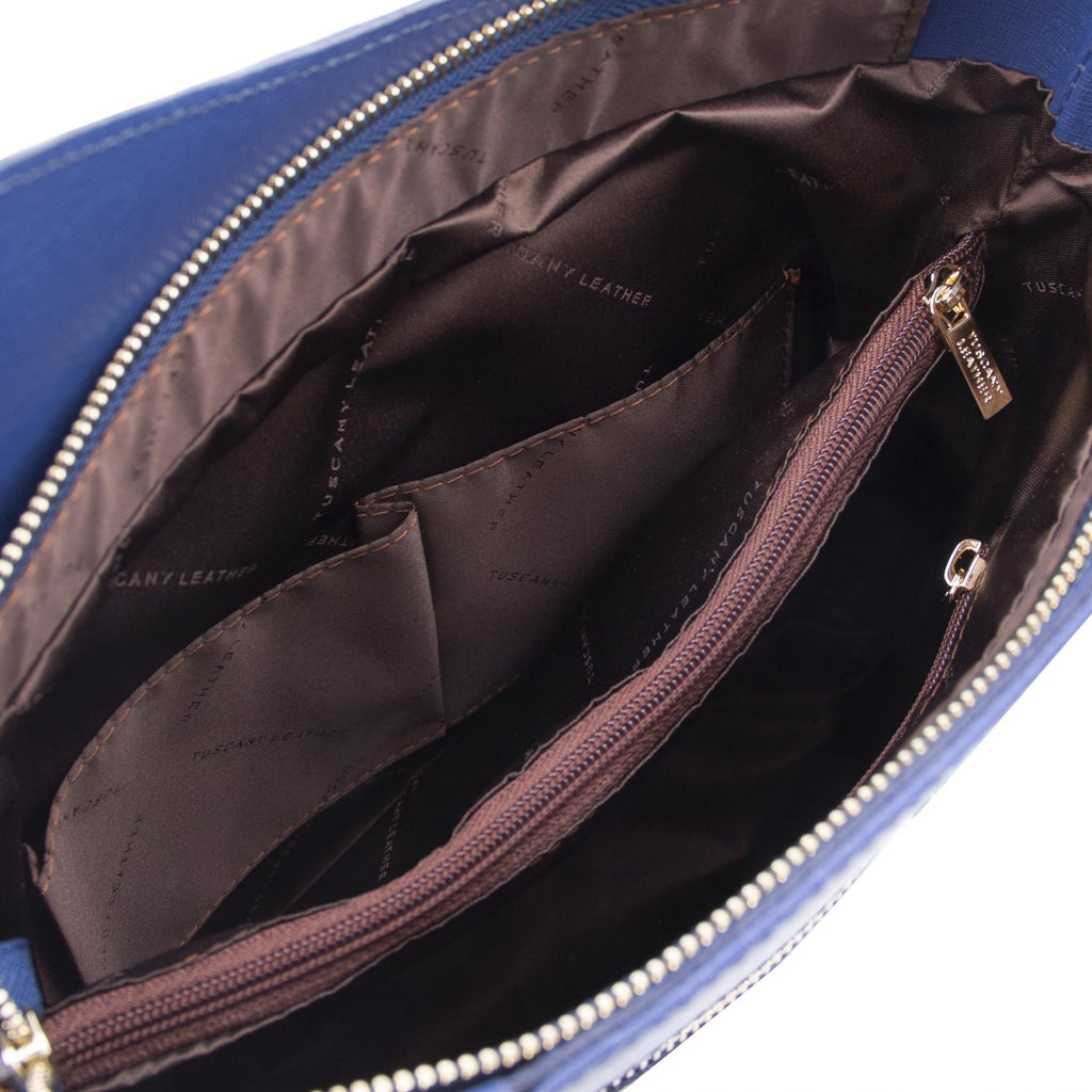 Tuscany Leather Patty - Saffiano leather convertible bag - Dark Blue